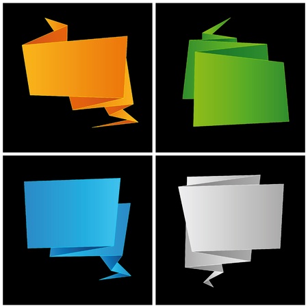 Origami, folded paper, set speech bubbleのイラスト素材