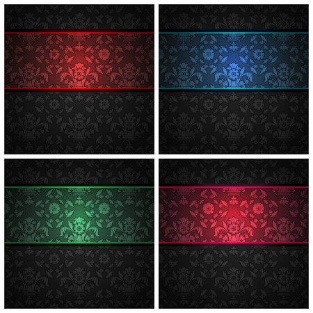 Set ornament template fabric texture - color ribbons. のイラスト素材