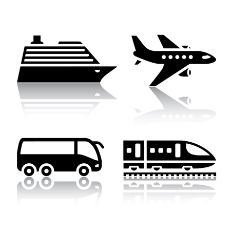 Set of transport icons - tourist transportのイラスト素材