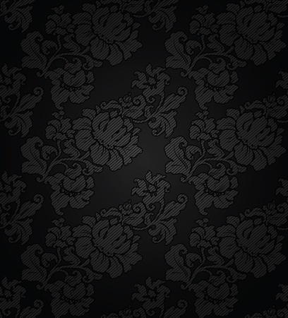 Corduroy dark  background, ornamental flowers texture fabricのイラスト素材