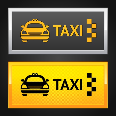 Taxi cab set labelのイラスト素材