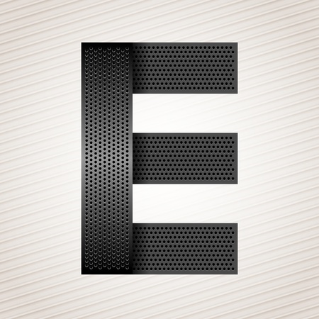 Letter metal ribbon - Eのイラスト素材