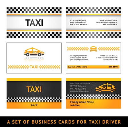 Business card taxi - first setのイラスト素材