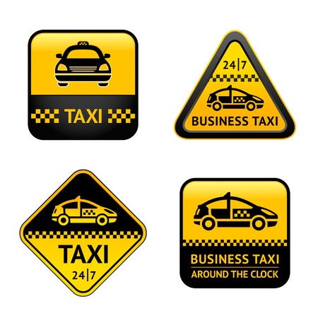Taxi cab set labelsのイラスト素材