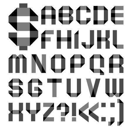 Font from a paper transparent tape - Alphabet lettersのイラスト素材