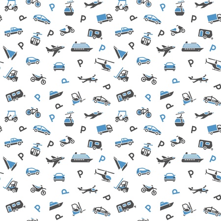 Seamless backdrop, transport icons, wallpaperのイラスト素材