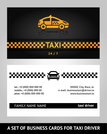 business cards taxi cabのイラスト素材