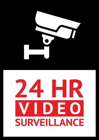 Warning Sticker for Security Alarm CCTV Camera Surveillanceのイラスト素材