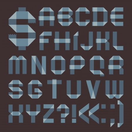 Font from bluish scotch tape -  Roman alphabetのイラスト素材
