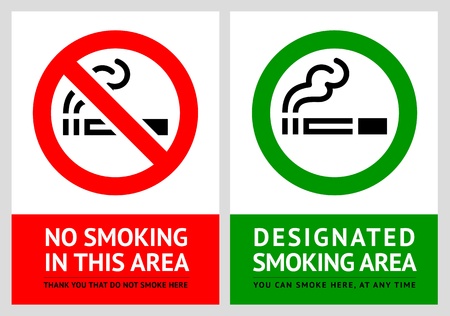 No smoking and Smoking area labels - Set 9のイラスト素材