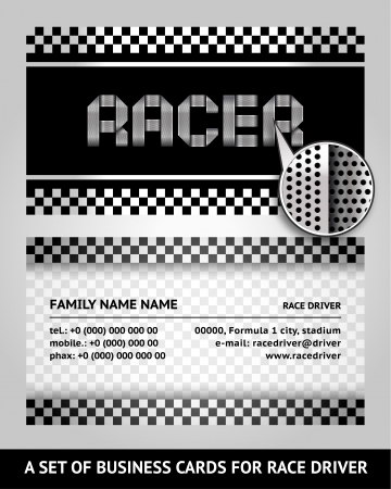 Business card driver raceのイラスト素材