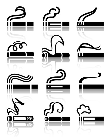 The set of black symbols cigarettesのイラスト素材