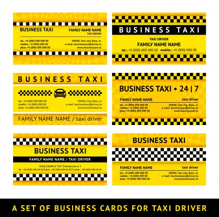 Business card taxi - sixth setのイラスト素材