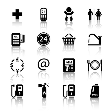 Gas station iconsのイラスト素材