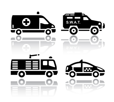 Illustration pour Set of transport icons - Rescue - image libre de droit