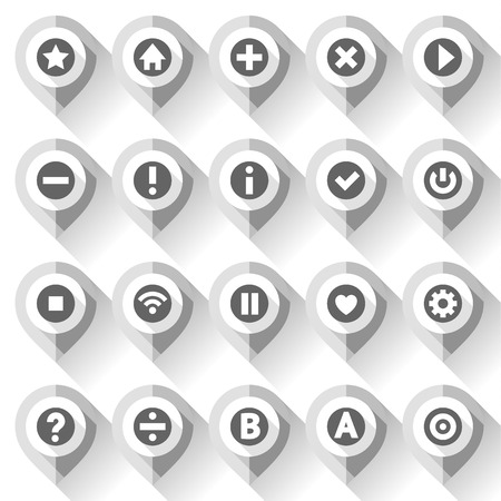 Map pins, folded from gray paper, vector illustrationのイラスト素材