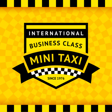 Taxi symbol with checkered background のイラスト素材