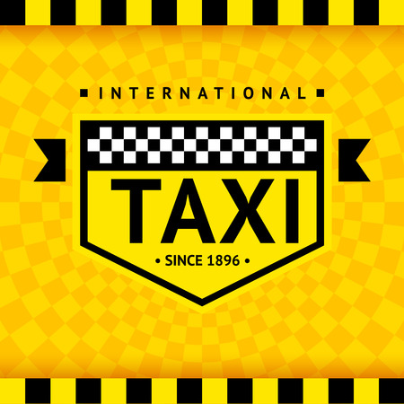 Taxi symbol with checkered background のイラスト素材