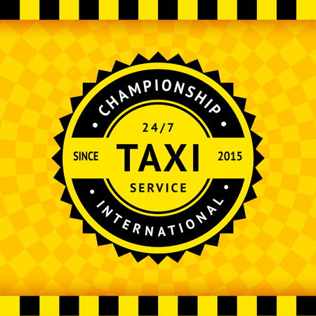 Taxi symbol with checkered backgroundのイラスト素材