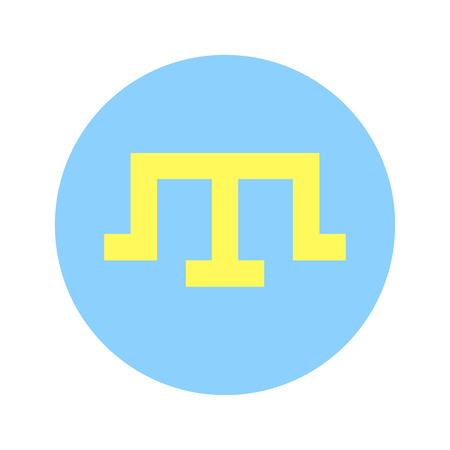 Flag, vector illustration circular shape on white backgroundのイラスト素材