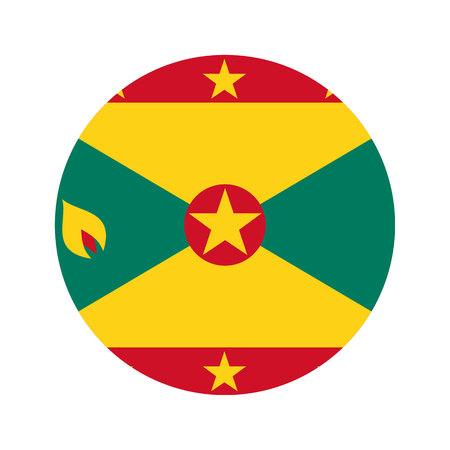 Flag, vector illustration circular shape on white backgroundのイラスト素材