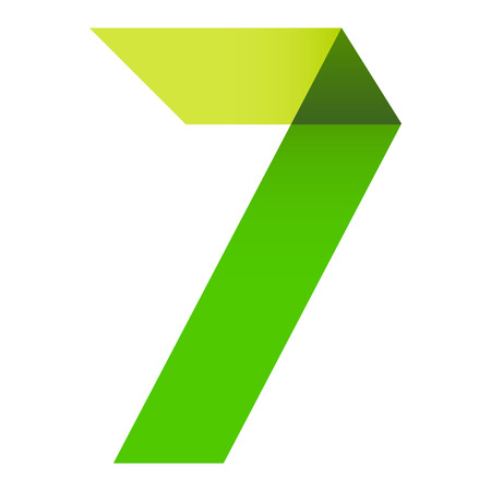 Bright number folded of paper ribbon colour - Arabic numeral, vector illustrationのイラスト素材