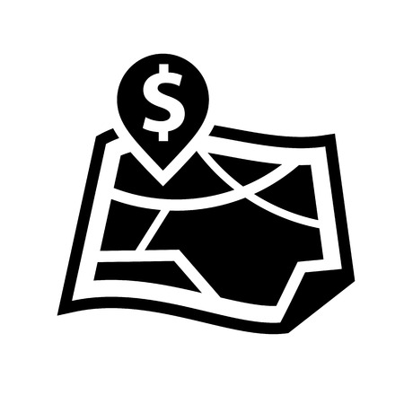 Shopping icon. Symbol black on white backgroundのイラスト素材