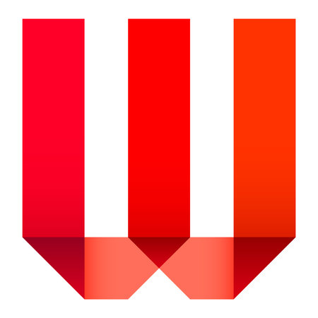 Bright letter folded of paper ribbon colour. creative design elementのイラスト素材