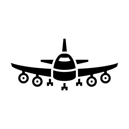 Air transport - black icon isolated on white backgroundのイラスト素材