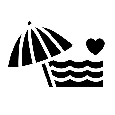 Love symbol. Valentine's Day sign, black emblem isolated on white background, flat style.のイラスト素材