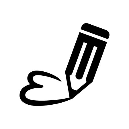 Love symbol. Valentine's Day sign, black emblem isolated on white background, flat style.のイラスト素材