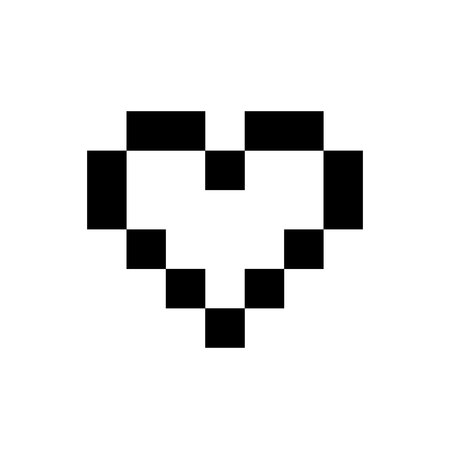 Love symbol. Valentine's Day sign, black emblem isolated on white background, flat style.のイラスト素材