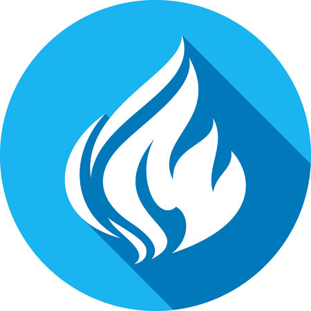 A fire bonfire flame circle shape on white background.のイラスト素材