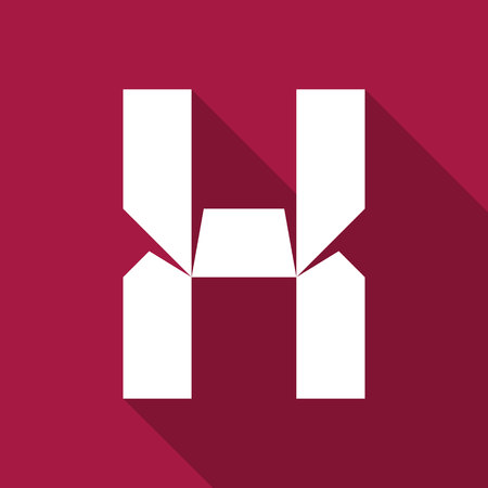 Alphabet paper cut white letter X, on color squareのイラスト素材