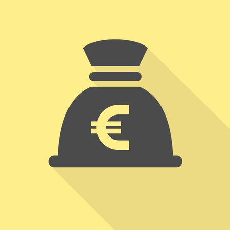 Black money bag on a colored squareのイラスト素材