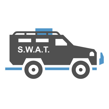 SWAT car - gray blue icon isolated on white background.のイラスト素材