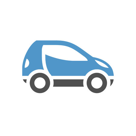 Mini car - gray blue icon isolated on white background.のイラスト素材