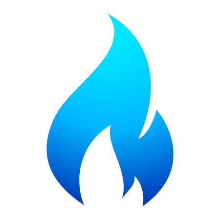 Fire flame blue icon on a white backgroundのイラスト素材