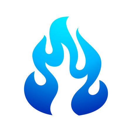 Fire flame blue icon on a white backgroundのイラスト素材