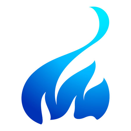 Fire flame blue icon on a white backgroundのイラスト素材