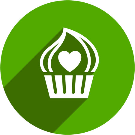 Flat food white icon on a colored circleのイラスト素材