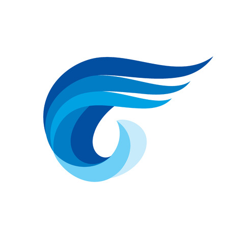 Wave icon on white background, vector illustrationのイラスト素材