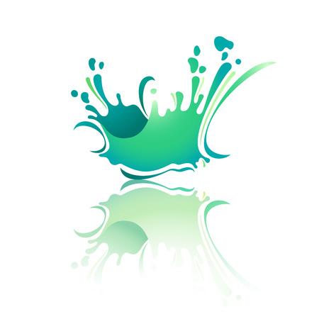 Splash ultramarine wave with reflection, vector illustrationのイラスト素材