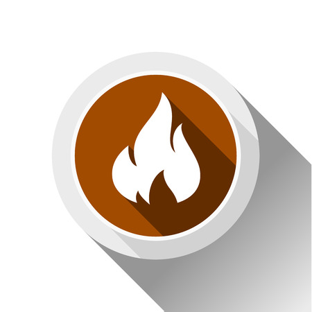 Fire flames, button with shadow in circle shapeのイラスト素材