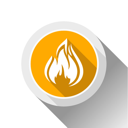 Fire flames, button with shadow in circle shapeのイラスト素材
