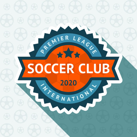 Soccer cup badge, vector illustration 10 EPS, on a blue backgroundのイラスト素材