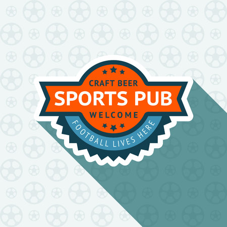 Soccer pub badge, vector illustration 10 EPS, on a blue backgroundのイラスト素材