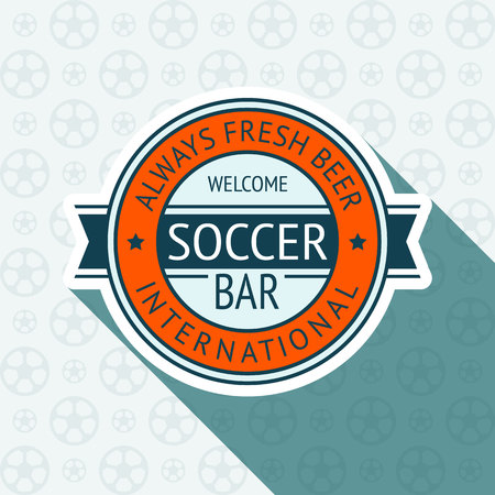 Soccer pub badge, vector illustration 10 EPS, on a blue backgroundのイラスト素材