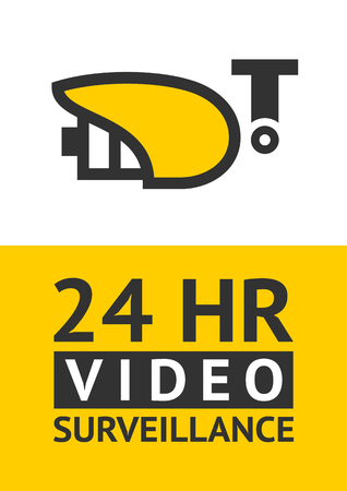 Notice Video Surveillance symbol, sticker. Vector illustration for print.のイラスト素材