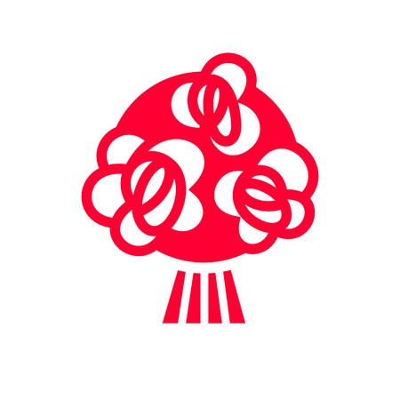 Love icon or Valentine's day sign designed for celebration. Red symbol isolated on white background, flat style.のイラスト素材